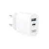 МЕРЕЖЕВИЙ ЗАРЯДНИЙ ПРИСТРІЙ XO L97 A+C DUAL PORT HOME CHARGER WITH MICRO CABLE, БІЛИЙ