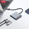 ХАБ HUB XO HUB011 3IN1 TYPE-C MULTIFUNCTIONAL DOCKING STATION МАТОВА