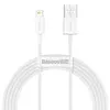 КАБЕЛЬ BASEUS SUPERIOR SERIES FAST CHARGING DATA CABLE USB-A TO LIGHTNING 2.4A 2M, БІЛИЙ CALYS-C02