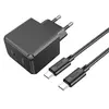 МЕРЕЖЕВИЙ ЗАРЯДНИЙ ПРИСТРІЙ HOCO CS13A OCEAN SINGLE PORT PD20W CHARGER SET (C TO C), ЧОРНИЙ