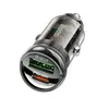АВТОМОБІЛЬНИЙ ЗАРЯДНИЙ ПРИСТРІЙ HOCO Z53A VISION PD30W, QC3.0, TRANSPARENT, ЧОРНИЙ