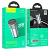 АВТОМОБІЛЬНИЙ ЗАРЯДНИЙ ПРИСТРІЙ HOCO Z49B LEVEL PD38W (1C1A) CAR CHARGER METAL, СІРИЙ