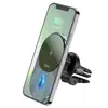БЕЗДРОТОВИЙ АВТОМОБІЛЬНИЙ ЗАРЯДНИЙ ПРИСТРІЙ HOCO CA91 MAGIC MAGNETIC WIRELESS FAST CHARGING CAR HOLDER 5W-15W, СІРИЙ