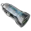 АВТОМОБІЛЬНИЙ ЗАРЯДНИЙ ПРИСТРІЙ HOCO Z56 FRIEND PD35W+QC3.0 CIGARETTE LIGHTER CAR CHARGER METAL, СІРИЙ