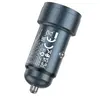 АВТОМОБІЛЬНИЙ ЗАРЯДНИЙ ПРИСТРІЙ HOCO Z57A GLORIOUS PD30W, QC3.0, CAR CHARGER METAL, СІРИЙ