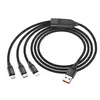 КАБЕЛЬ HOCO U104 3IN1 ULTRA FAST CHARGING CABLE (LIGHTNING, MICRO, TYPE-C) 6A, 1,2M, ЧОРНИЙ