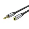 ПОДОВЖУВАЧ AUDIO HOCO UPA20 3.5 AUDIO EXTENSION CABLE MALE TO FEMALE (L=2M) 2M, METAL, СІРИЙ