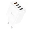МЕРЕЖЕВИЙ ЗАРЯДНИЙ ПРИСТРІЙ HOCO C102A FUERZA 4USB, 3,4A, 28,5W, QC3.0, БІЛИЙ