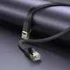 КАБЕЛЬ ІНТЕРНЕТУ LAN HOCO US07 GENERAL PURE COPPER FLAT NETWORK CABLE 6GBIT, 5M, ЧОРНИЙ