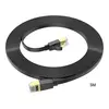 КАБЕЛЬ ІНТЕРНЕТУ LAN HOCO US07 GENERAL PURE COPPER FLAT NETWORK CABLE 6GBIT, 5M, ЧОРНИЙ