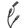 КАБЕЛЬ PD HOCO U142 2IN1 MAGNETIC C TO C 240W (48V, 5A), TYPE-C TO MAGSAFE3 140W (28V, 5A), ЧОРНИЙ