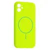MR4_144837 Чохол silicone case full camera fine ring magsafe для iphone 12 emerald зелений 