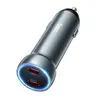 АВТОМОБІЛЬНИЙ ЗАРЯДНИЙ ПРИСТРІЙ HOCO Z54B PROSPEROUS PD60W (2C) CAR CHARGER METAL, СІРИЙ
