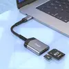 КАРТРИДЕР HOCO UA25 2IN1 CARD READER TYPE-C METAL, СІРИЙ