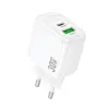 МЕРЕЖЕВИЙ ЗАРЯДНИЙ ПРИСТРІЙ HOCO CS55A SURPLUS PD30W, QC3.0, CHARGER, БІЛИЙ