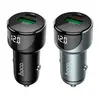 АВТОМОБІЛЬНИЙ ЗАРЯДНИЙ ПРИСТРІЙ HOCO Z42 LIGHT ROAD DIGITAL DISPLAY PD20W, QC3.0 USB-A, TYPE-C, 3A, ЧОРНИЙ