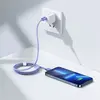 КАБЕЛЬ PD BASEUS CRYSTAL SHINE SERIES FAST CHARGING TYPE-C TO LIGHTNING 20W 1.2MPURPLE CAJY000205