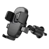 АВТОТРИМАЧ HOCO H75 CROWN ONE-BUTTON CAR HOLDER (AIR OUTLET), ЧОРНИЙ METAL, СІРИЙ