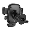 АВТОТРИМАЧ HOCO H75 CROWN ONE-BUTTON CAR HOLDER (AIR OUTLET), ЧОРНИЙ METAL, СІРИЙ