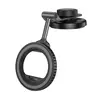 АВТОТРИМАЧ HOCO H77 VIEW FOLDING MAGNETIC RING CAR HOLDER (CENTER CONSOLE), ЧОРНИЙ METAL, СІРИЙ