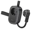 МЕРЕЖЕВИЙ ПОДОВЖУВАЧ HOCO NS6 SHARP 1 POSITION (1C2A) DESKTOP SOCKET (EU, GER), ЧОРНИЙ