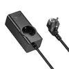 МЕРЕЖЕВИЙ ПОДОВЖУВАЧ HOCO NS9 WISDOM 1-POSITION (PD67W, 3C1A) DESKTOP SOCKET (EU, GER), ЧОРНИЙ