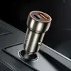 АВТОМОБІЛЬНИЙ ЗАРЯДНИЙ ПРИСТРІЙ HOCO Z46A СИНІЙ WHALE 1PDOUT, 1USB, QC, PD20W, 3A METAL, СІРИЙ