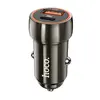 АВТОМОБІЛЬНИЙ ЗАРЯДНИЙ ПРИСТРІЙ HOCO Z46A СИНІЙ WHALE 1PDOUT, 1USB, QC, PD20W, 3A METAL, СІРИЙ