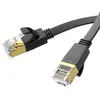 КАБЕЛЬ ІНТЕРНЕТУ LAN HOCO US07 GENERAL PURE COPPER FLAT NETWORK CABLE 6GBIT, 10M, ЧОРНИЙ