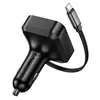 АВТОМОБІЛЬНИЙ ЗАРЯДНИЙ ПРИСТРІЙ HOCO NZ18 GUARDIAN PD65W (2C1A) CAR CHARGER WITH RETRACTABLE CABLE, ЧОРНИЙ