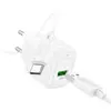 МЕРЕЖЕВИЙ ЗАРЯДНИЙ ПРИСТРІЙ HOCO CS52A SURPLUS SINGLE-PORT QC3.0 CHARGER SET (TYPE-C), БІЛИЙ