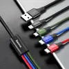 КАБЕЛЬ BASEUS FAST 4IN1 CABLE ДЛЯ LIGHTNING+TYPE-C (2)+MICRO 3.5A 1.2M, ЧОРНИЙ CA1T4-B01