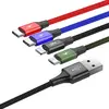 КАБЕЛЬ BASEUS FAST 4IN1 CABLE ДЛЯ LIGHTNING+TYPE-C (2)+MICRO 3.5A 1.2M, ЧОРНИЙ CA1T4-B01