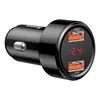 АВТОМОБІЛЬНИЙ ЗАРЯДНИЙ ПРИСТРІЙ BASEUS MAGIC SERIES PPS 2USB 45W, QC, PD, LCD, ЧОРНИЙ CCMLC20A-01