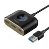 ХАБ HUB BASEUS SQUARE ROUND 4IN1 ХАБ HUB ADAPTER (USB3.0 TO USB3.0*1+USB2.0*3) 1M, ЧОРНИЙ CAHUB-AY01