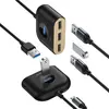 ХАБ HUB BASEUS SQUARE ROUND 4IN1 ХАБ HUB ADAPTER (USB3.0 TO USB3.0*1+USB2.0*3) 1M, ЧОРНИЙ CAHUB-AY01