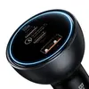 АВТОМОБІЛЬНИЙ ЗАРЯДНИЙ ПРИСТРІЙ BASEUS QUALCOMM QUICK CHARGE 5 TECHNOLOGY TYPE-C TO TYPE-C+U 160W + CABLE SET, СІРИЙ TZCCZM-0G