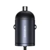 АВТОМОБІЛЬНИЙ ЗАРЯДНИЙ ПРИСТРІЙ BASEUS TINY STAR MINI CAR CHARGER (C+C CABLE INCLUDED) 30W, C00035001121-00, ЧОРНИЙ