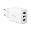 МЕРЕЖЕВИЙ ЗАРЯДНИЙ ПРИСТРІЙ BASEUS COMPACT CHARGER 3-USB 17W EU, БІЛИЙ CCXJ020102