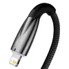 КАБЕЛЬ BASEUS GLIMMER SERIES FAST CHARGING DATA CABLE USB-A TO LIGHTNING 2.4A 1M, ЧОРНИЙ CADH000201