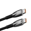 КАБЕЛЬ PD BASEUS GLIMMER SERIES FAST CHARGING DATA CABLE TYPE-C TO TYPE-C 100W 1M, ЧОРНИЙ CADH000701