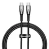 КАБЕЛЬ PD BASEUS GLIMMER SERIES FAST CHARGING DATA CABLE TYPE-C TO TYPE-C 100W 1M, ЧОРНИЙ CADH000701