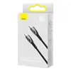 КАБЕЛЬ PD BASEUS GLIMMER SERIES FAST CHARGING DATA CABLE TYPE-C TO TYPE-C 100W 1M, ЧОРНИЙ CADH000701