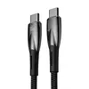 КАБЕЛЬ PD BASEUS GLIMMER SERIES FAST CHARGING DATA CABLE TYPE-C TO TYPE-C 100W 1M, ЧОРНИЙ CADH000701