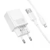 МЕРЕЖЕВИЙ ЗАРЯДНИЙ ПРИСТРІЙ BOROFONE BAS71A SOURCE 1USB, 2.1A MICRO, БІЛИЙ
