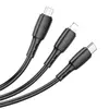 MR4_146063 Кабель borofone bx71 3in1 easy charging cable для lightning+micro+type-c 2a, 1m, чорний 