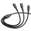 MR4_146063 Кабель borofone bx71 3in1 easy charging cable для lightning+micro+type-c 2a, 1m, чорний 