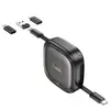 КАБЕЛЬ PD HOCO U140 RETRACTABLE ALL-IN-ONE SET 60W 0.95M, ЧОРНИЙ