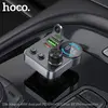 АВТОМОБІЛЬНИЙ ЗАРЯДНИЙ ПРИСТРІЙ + FM МОДУЛЯТОР HOCO E86 ALEGRIA, 2XUSB-A, 1XTYPE-C, 48W DUAL PORT PD30W, QC3.0, ЧОРНИЙ