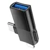 ПЕРЕХІДНИК HOCO UA17 IP MALE, TYPE-C MALE TO USB FEMALE TWO-IN-ONE ADAPTER, ЧОРНИЙ